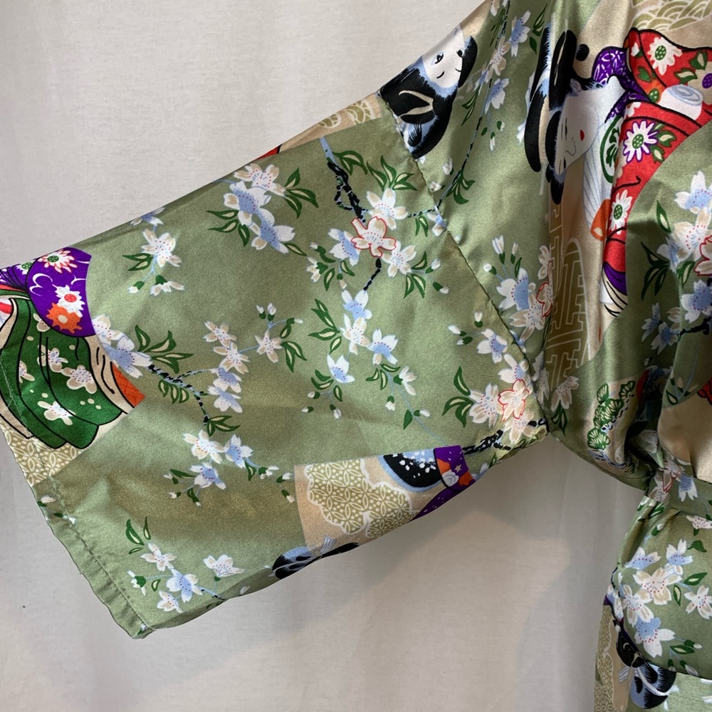 Oriental brand Vintage Long Kimono Robe, fits S-M - Picture 5 of 8